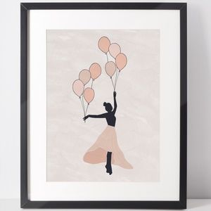 Wall Art Bohemian Woman Silhouette Print Poster Illustration Unframed